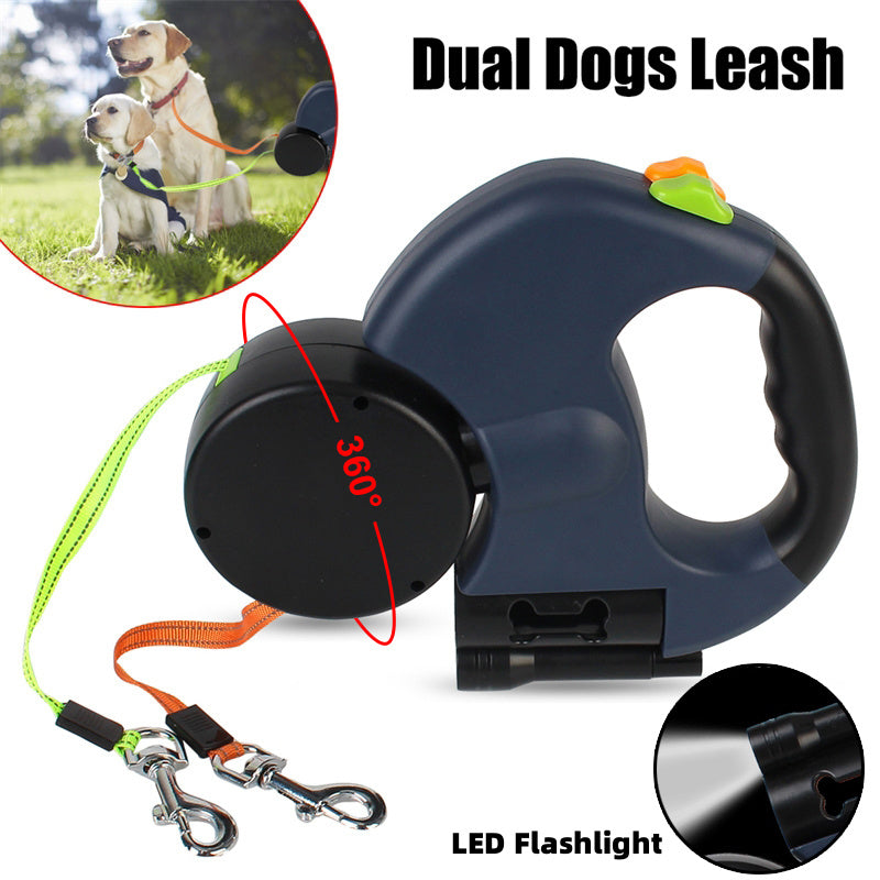 No-Tangle Dog Leash with Light